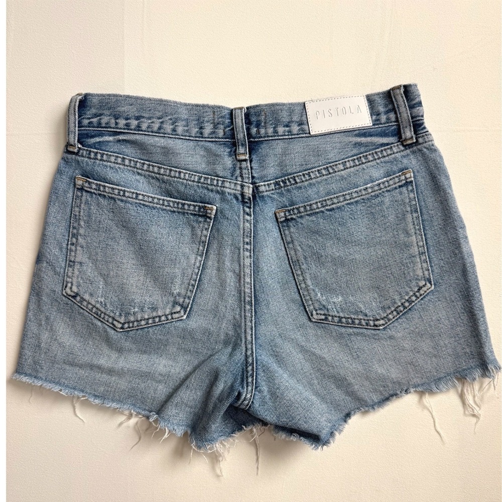 Pistola High Rise Distressed Denim Shorts Light Wash size 26 - Picture 4 of 7
